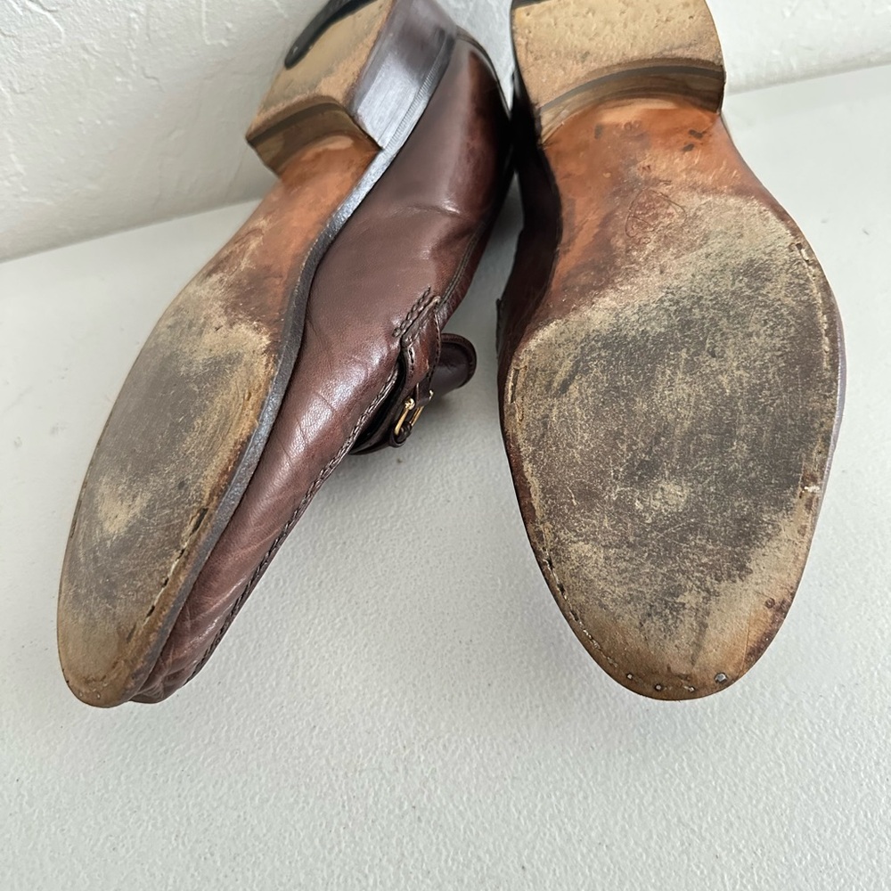 Gucci Brown Leather Loafers with Horsebit Detail - Picture 3 of 15